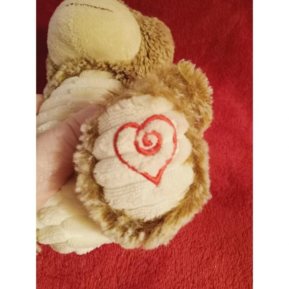Plush Kellytoy RETIRED Valentine Plush Stuffed Monkey Embroidered Heart on Foot